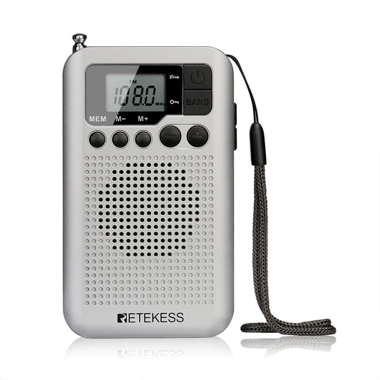 RETEKESS TR106 silver portable radio [FM/AM] sleep timer